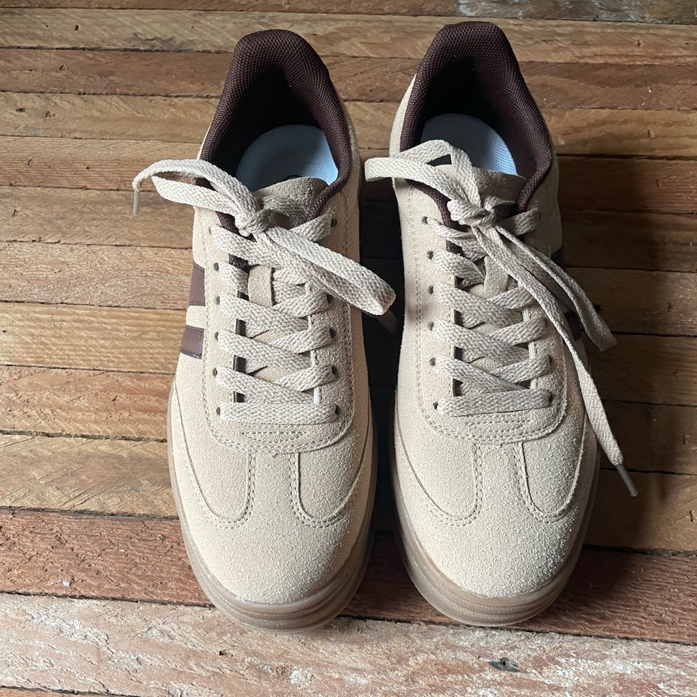 Women's Beige and Brown Sneakers